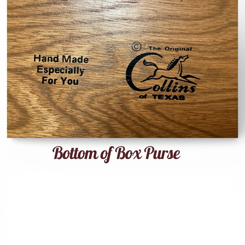 Vintage Enid Collins Texas Indian Corn Wood Box Purse Signed Mirror Inside - Picture 4 of 16